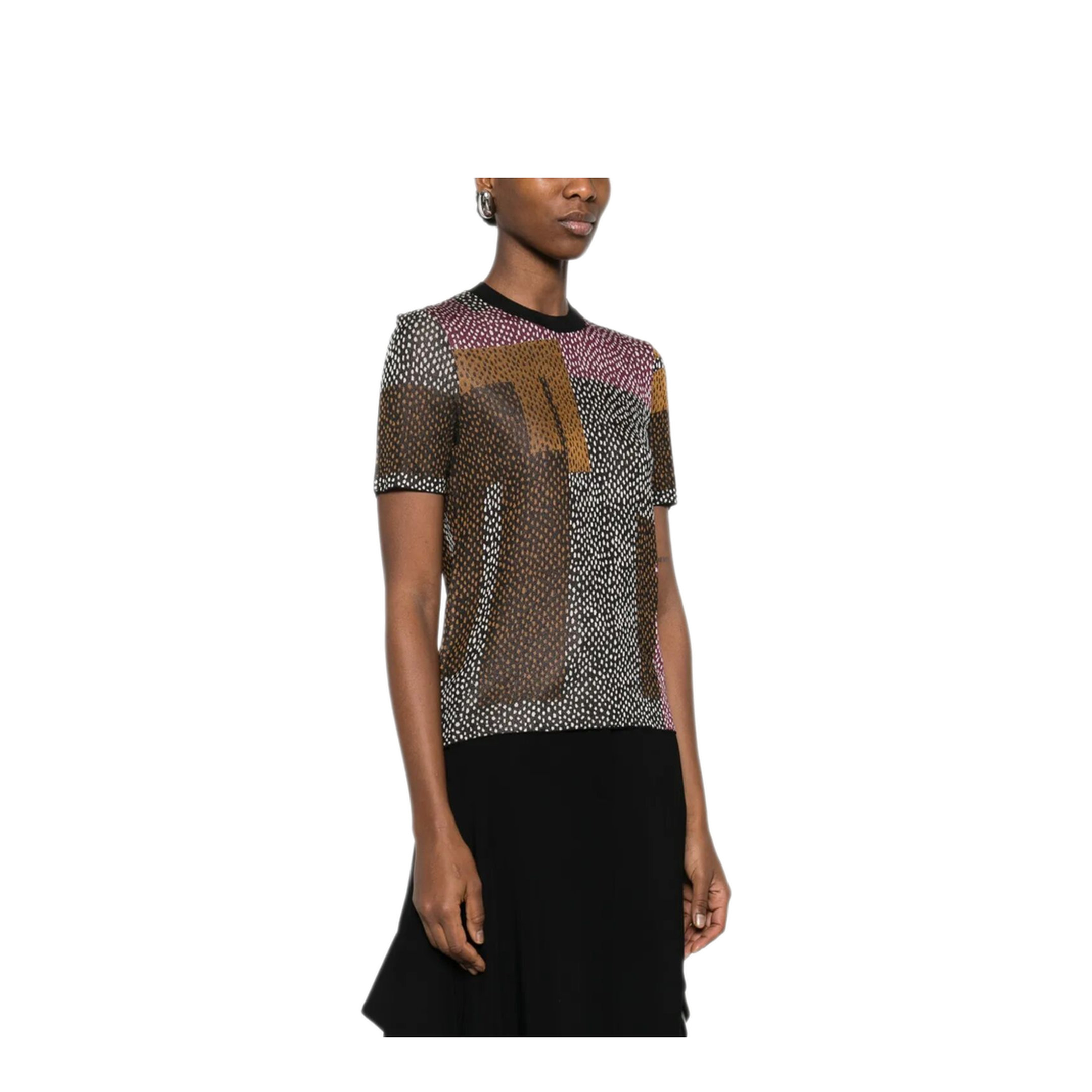 MAYFEYR - Fendi - Peppered-Motif Short-Sleeved Jumper - FZXE42AW4EF0ZA0