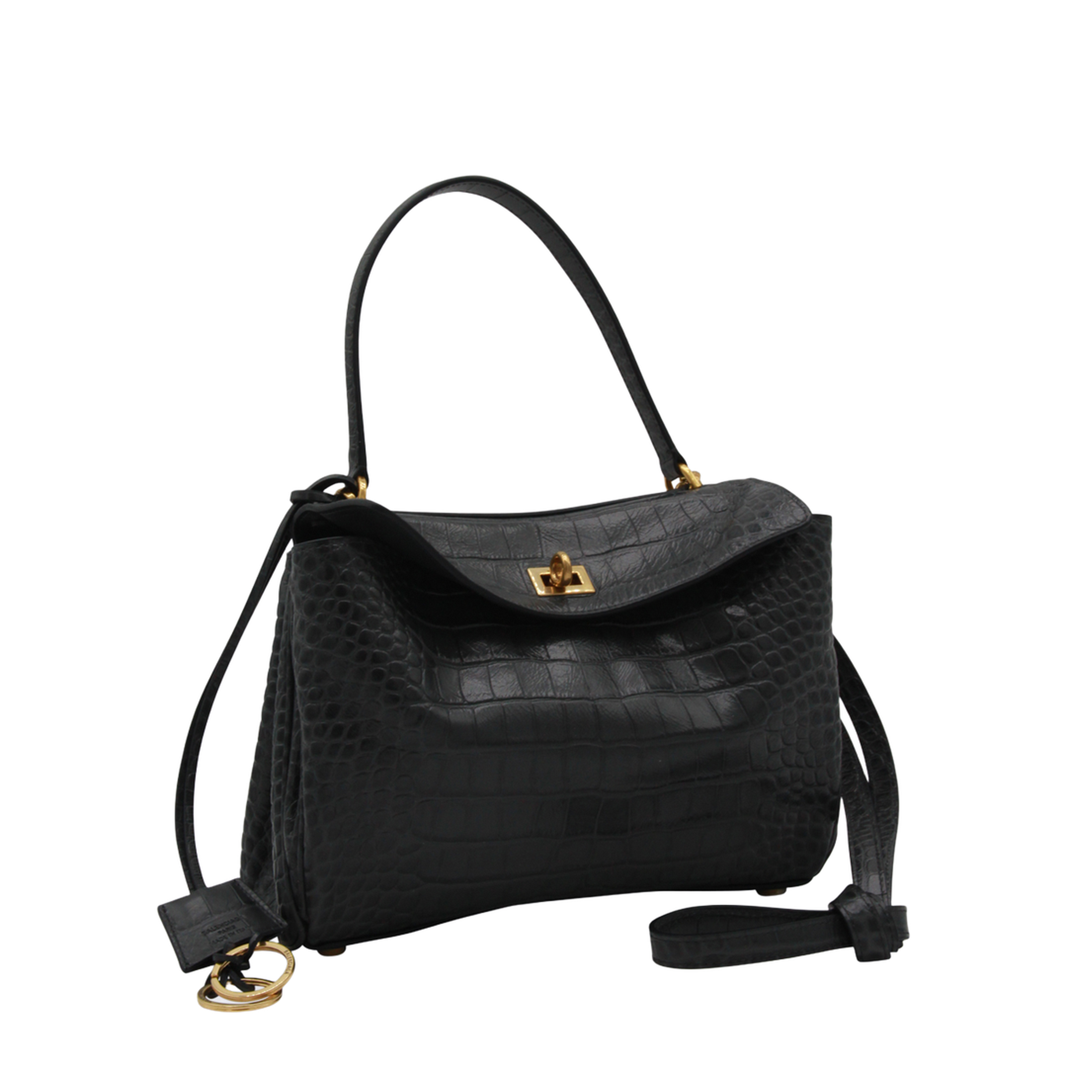 Rodeo Shoulder Bag In Crocodile-print Leather