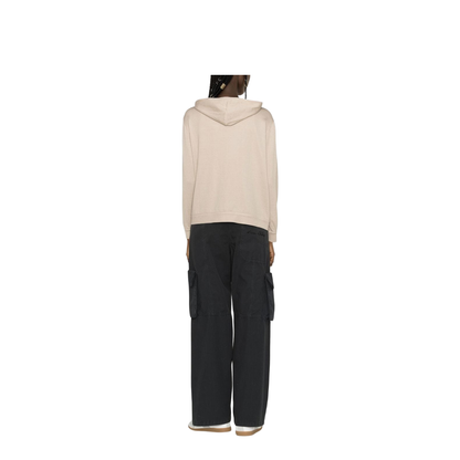Two-Pocket Zip-Up Hoodie Beige