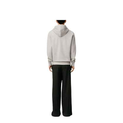 Grey Cotton Zipped Hoodie