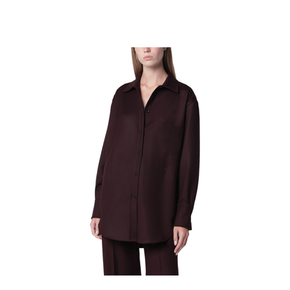 MAYFEYR - Victoria Beckham - Virgin Wool Flannel Shirt In Acai - 1326WSH007515AWOAC