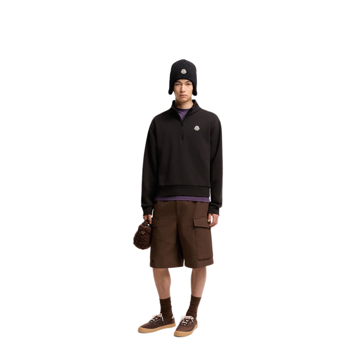 Cotton Zip Up Sweatshirt With Logo
