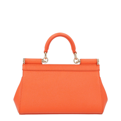 Sicily Calfskin Top-Handle Bag - Orange