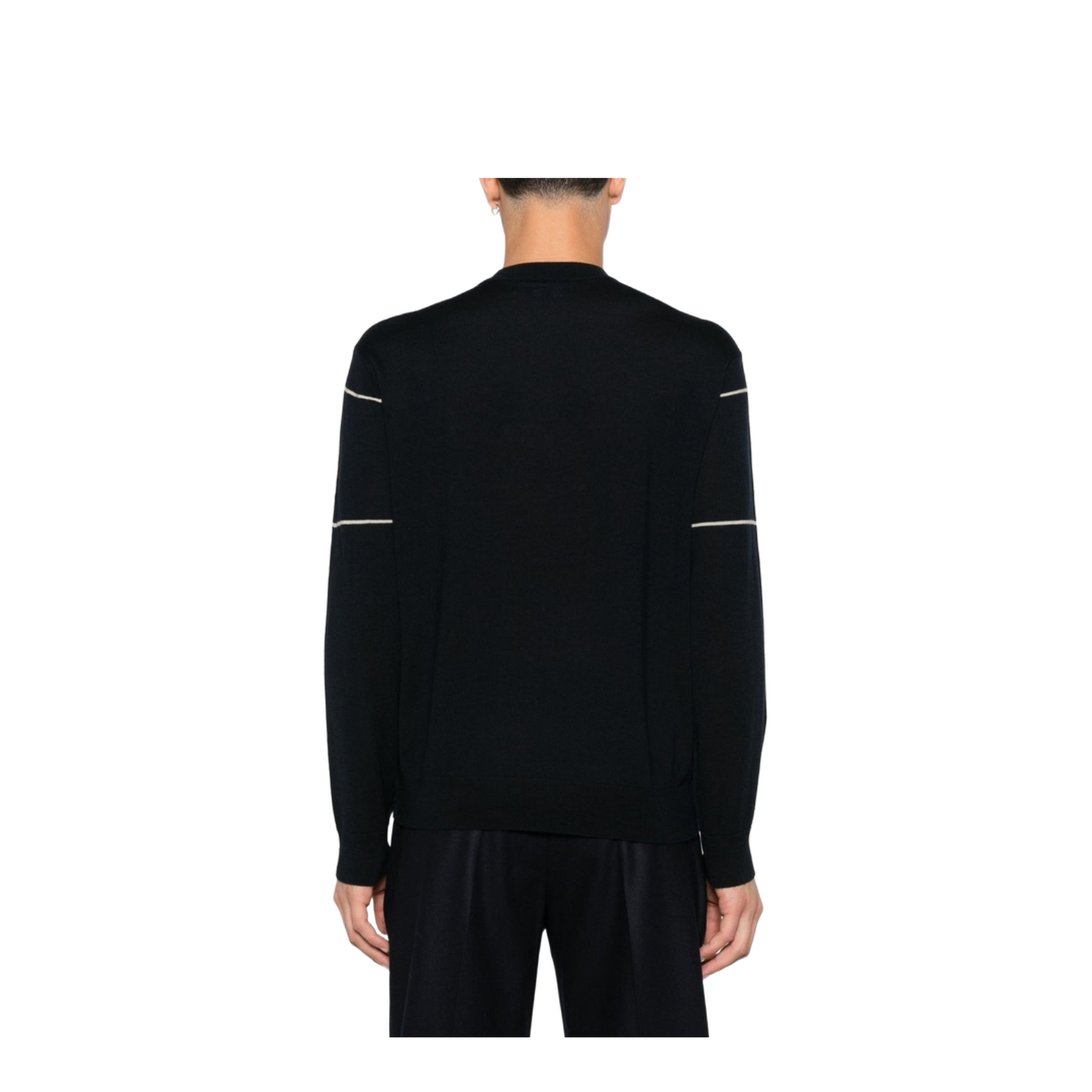 Virgin-wool jumper with jacquard logo