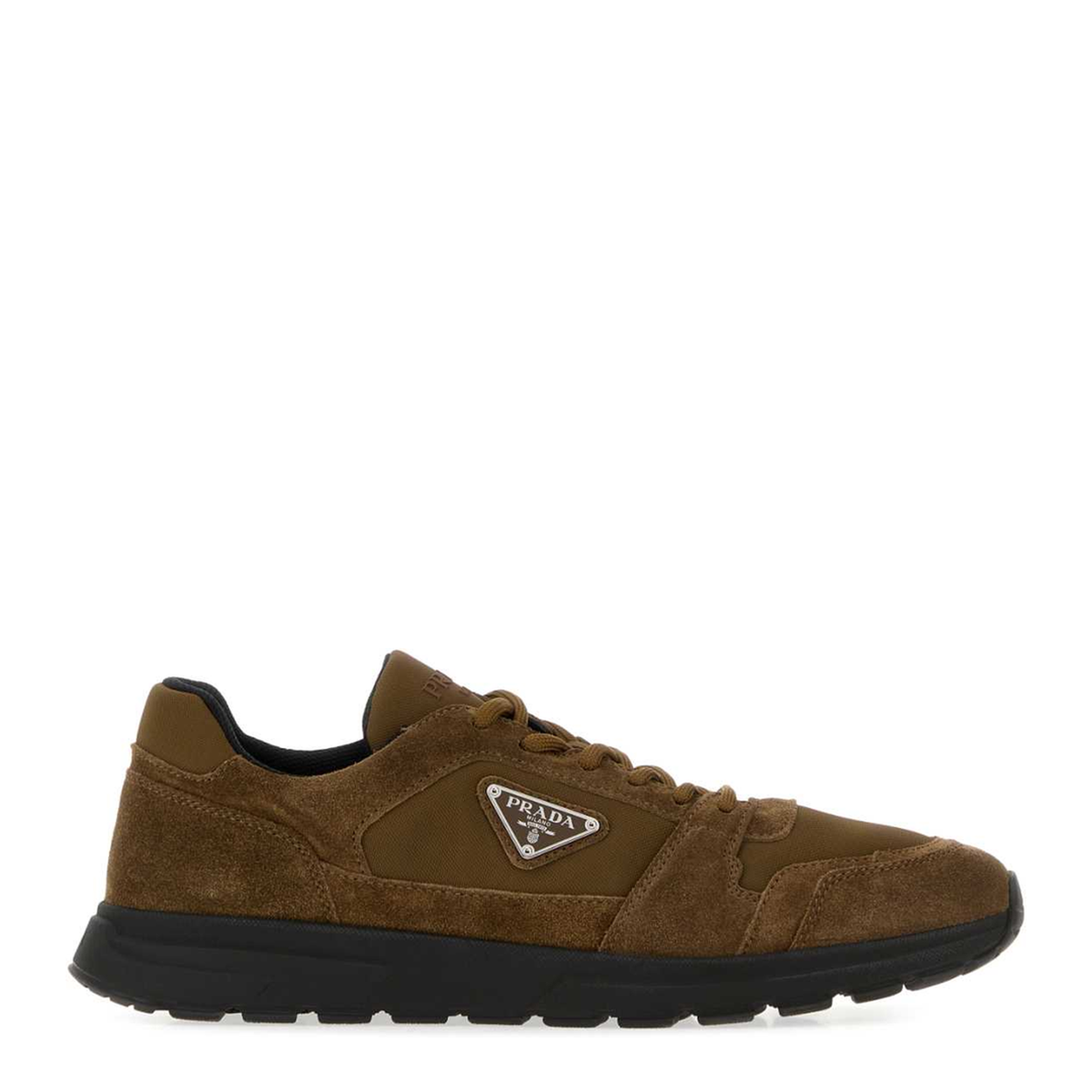 MAYFEYR - Prada - Brown Canvas And Suede Sneakers - 2EE479FG0003ANKF0E2Q
