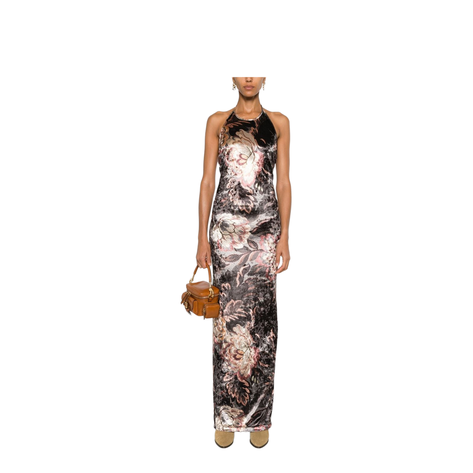 Long Printed Chenille Dress
