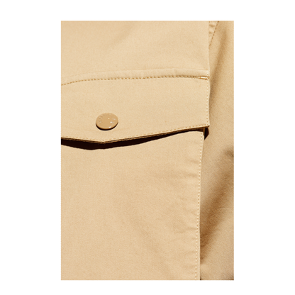 Beige Cotton Gabardine Short Sleeve Shirt