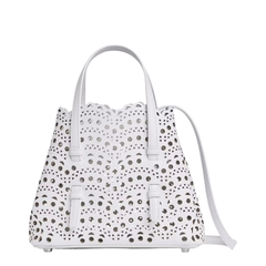 Mina 20 Calfskin Top-Handle Bag - Blanc Cassé