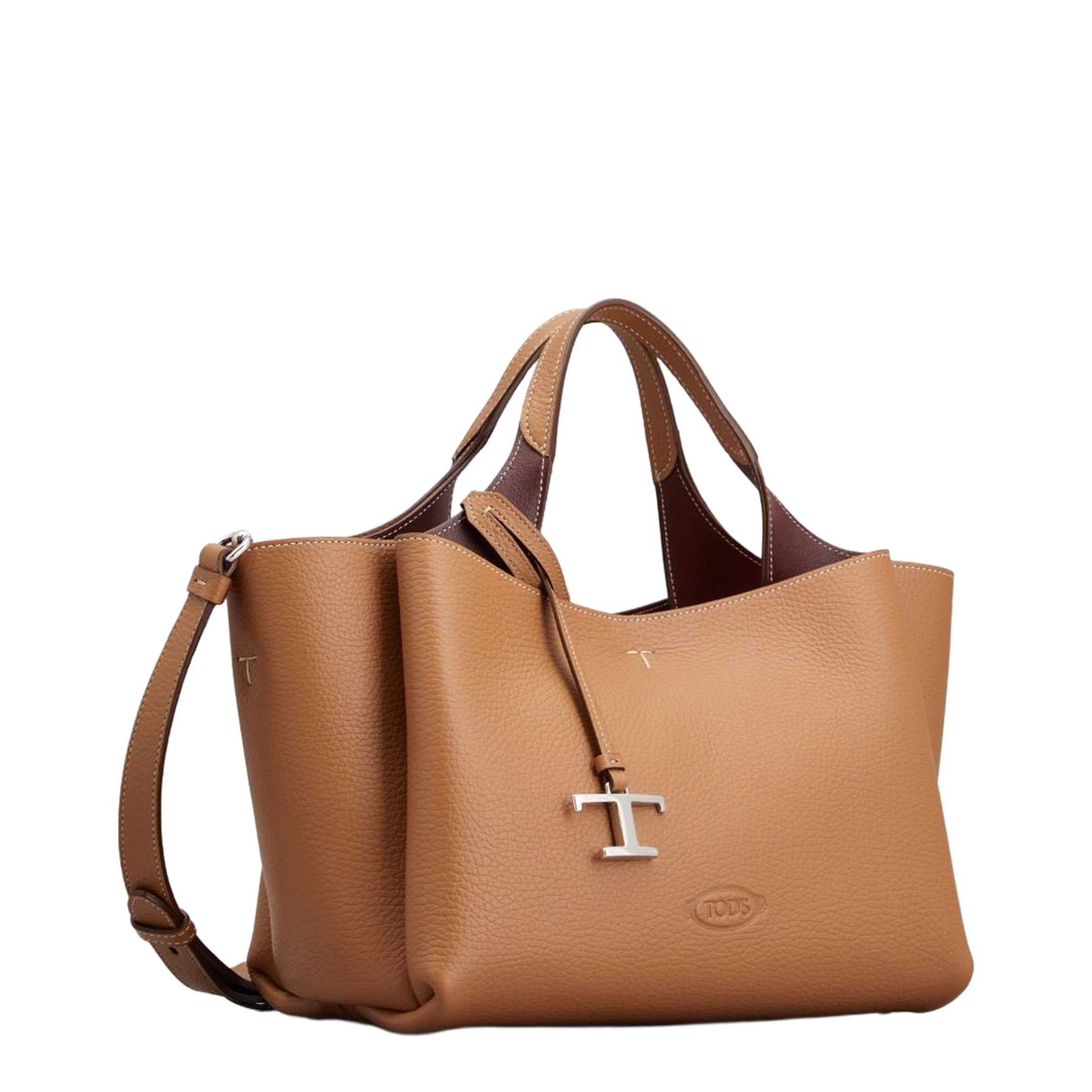 T Timeless Mini Calfskin Top-Handle Bag - Kenya Bordeaux