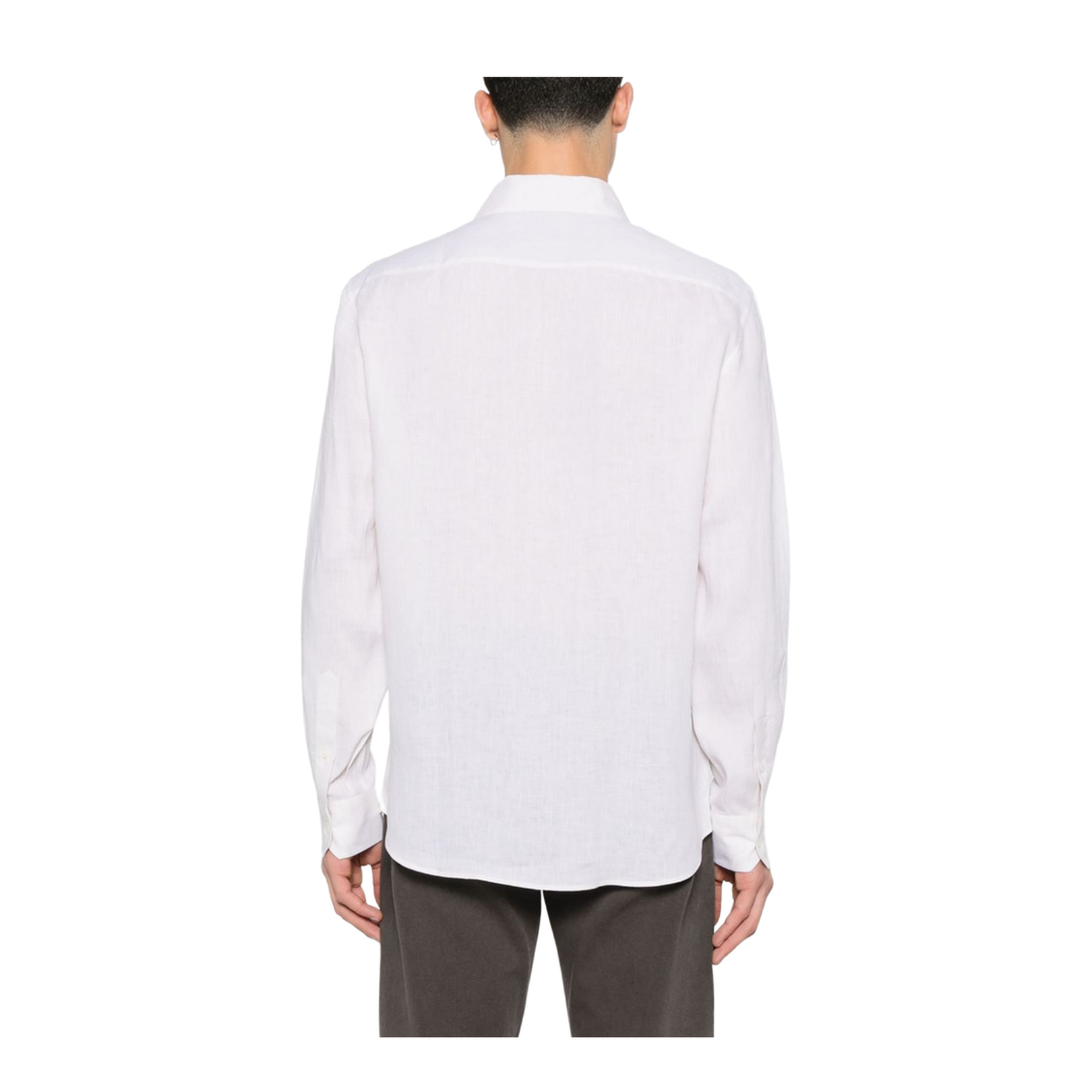 Ecru Linen Shirt with Chest Pockets