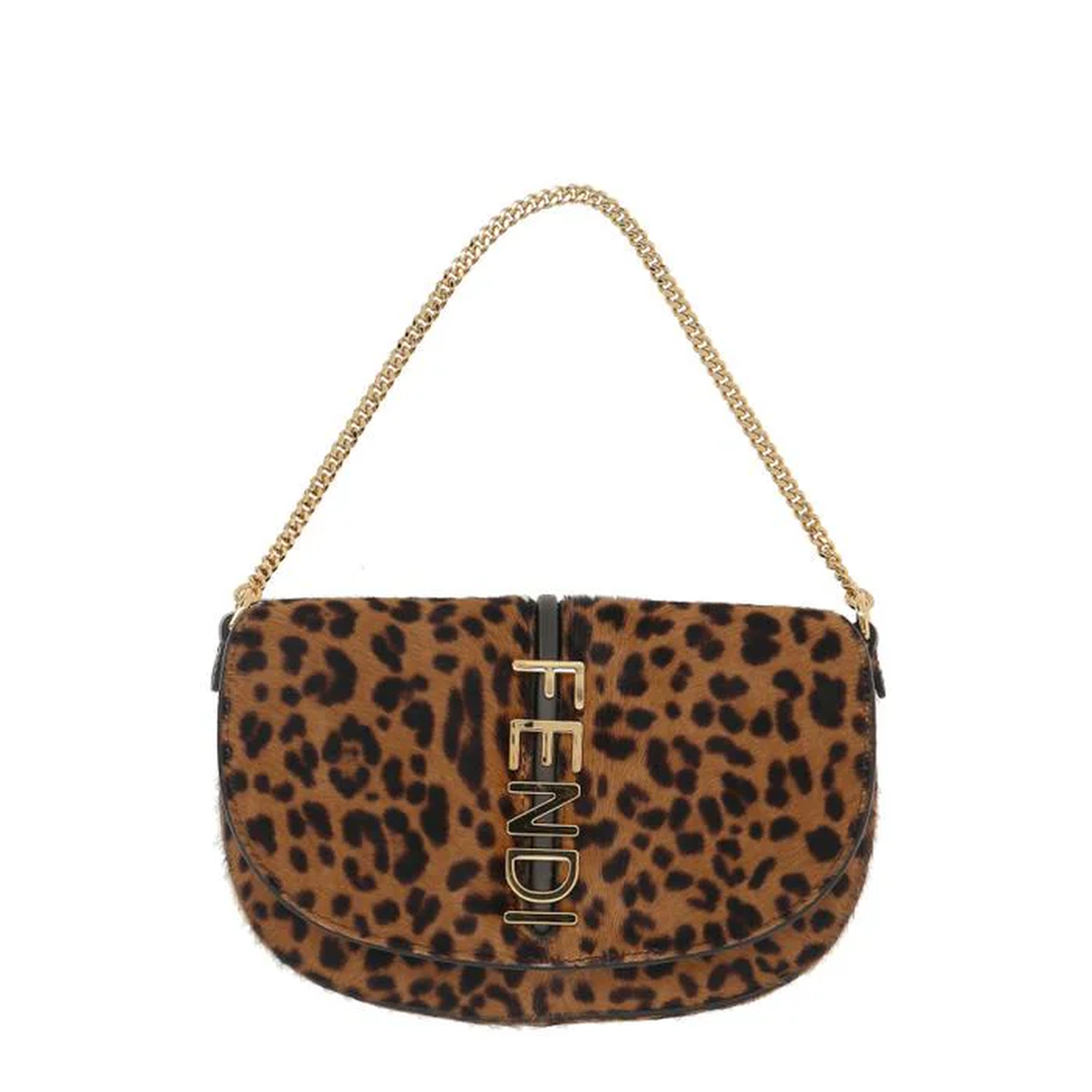 Wallet On Chain Leather Brown