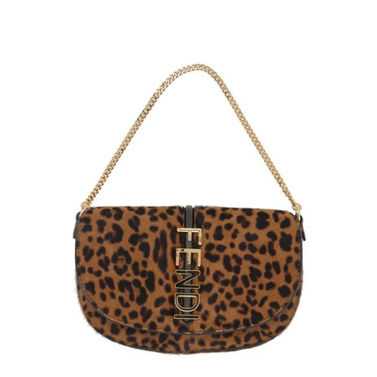 Wallet On Chain Leather Brown