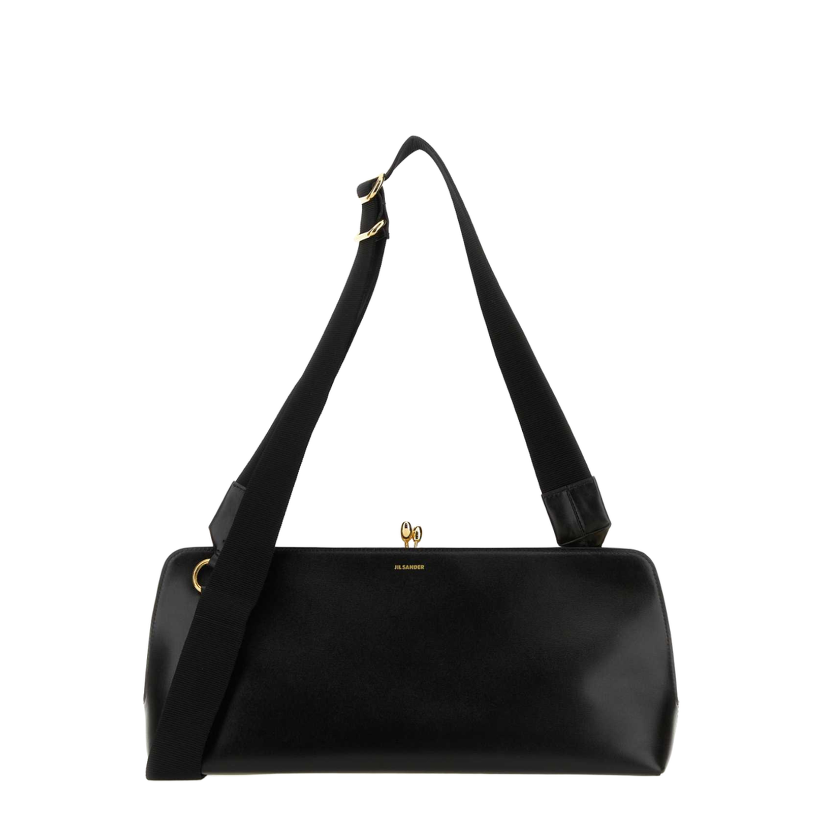 Black Leather Goji Crossbody Bag