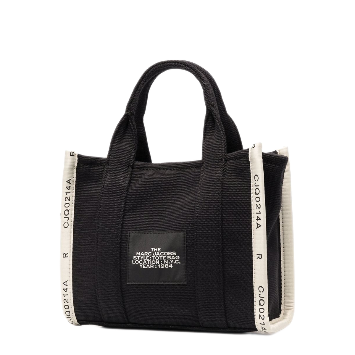 THE Small Woven Jacquard Tote - Black