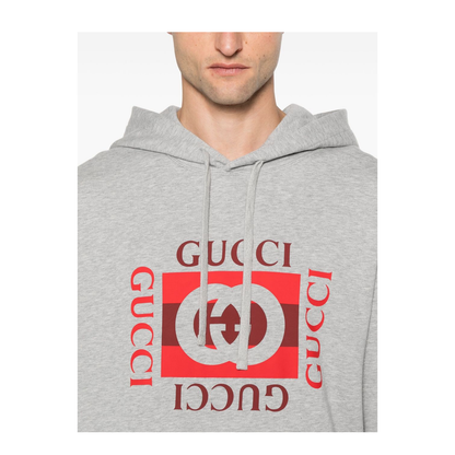 Printed Cotton Jersey Sweatshirt in Grey Mélange