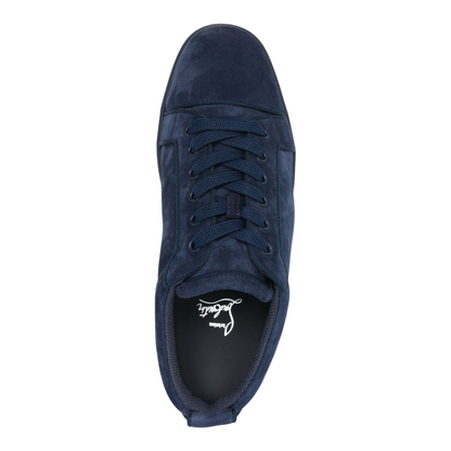 Dark Blue Flat Rubber Sole Round Toe Front Lace-Up Fastening Padded Collar