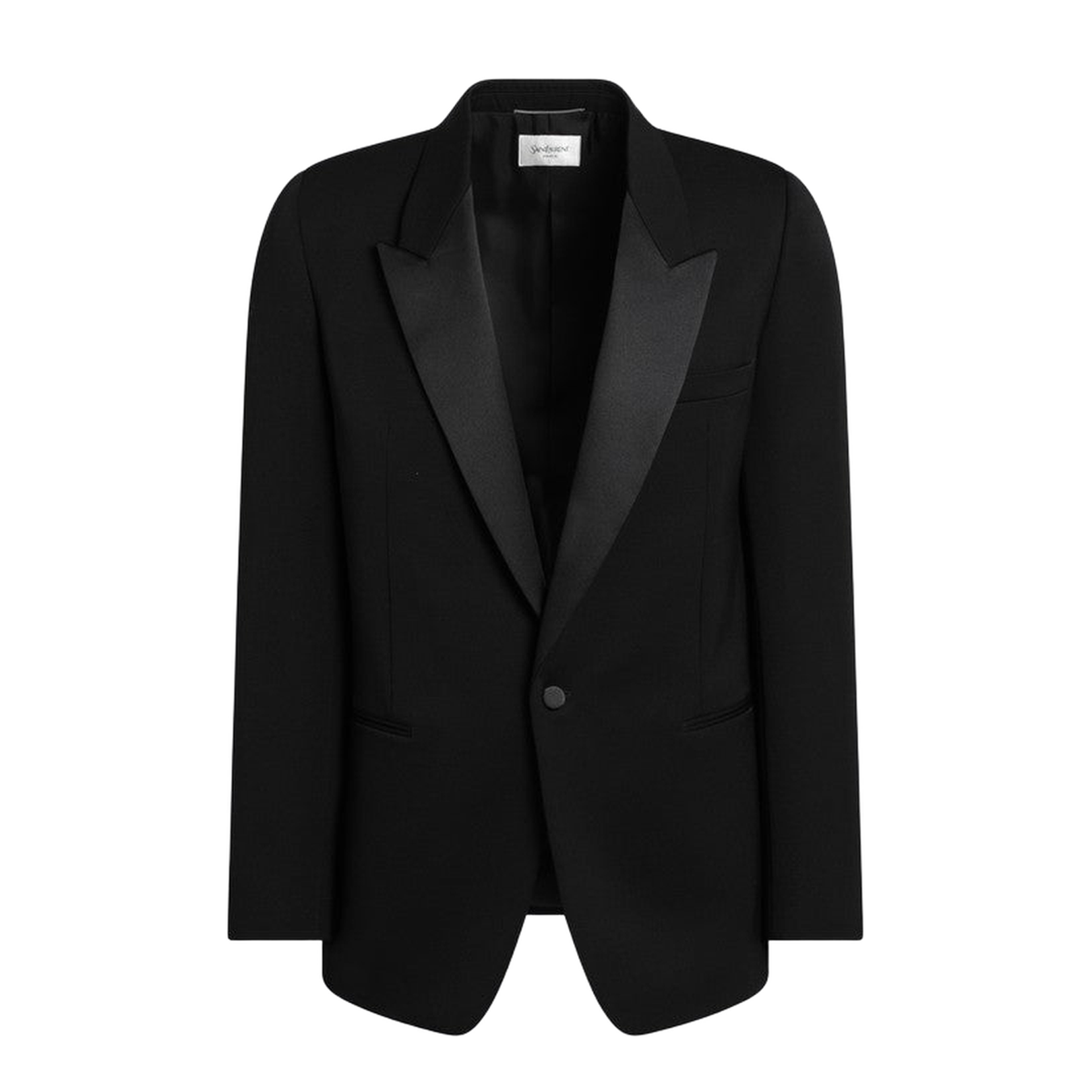 Black Grain De Poudre Tuxedo Jacket