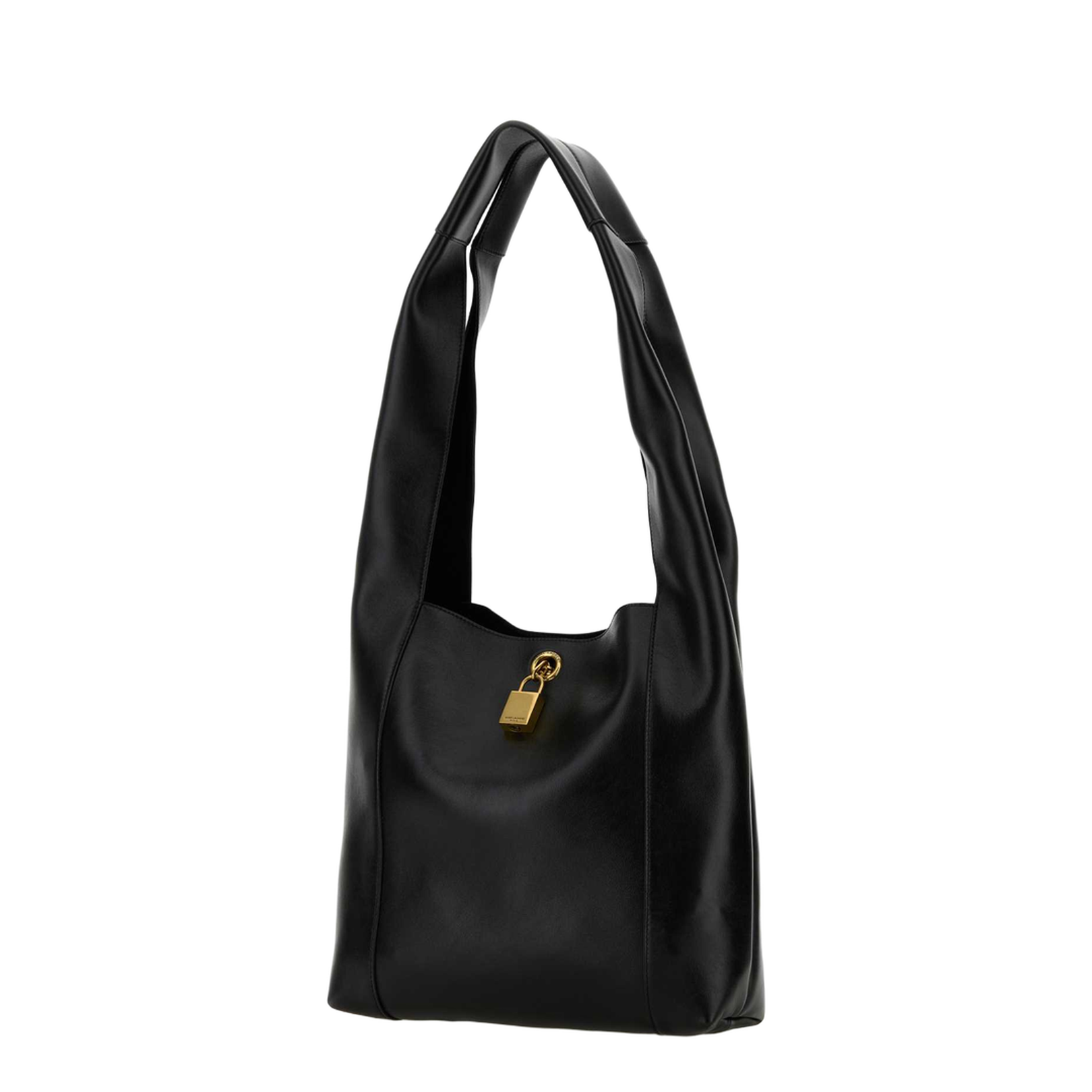 Black Leather Tanger Shopping Bag