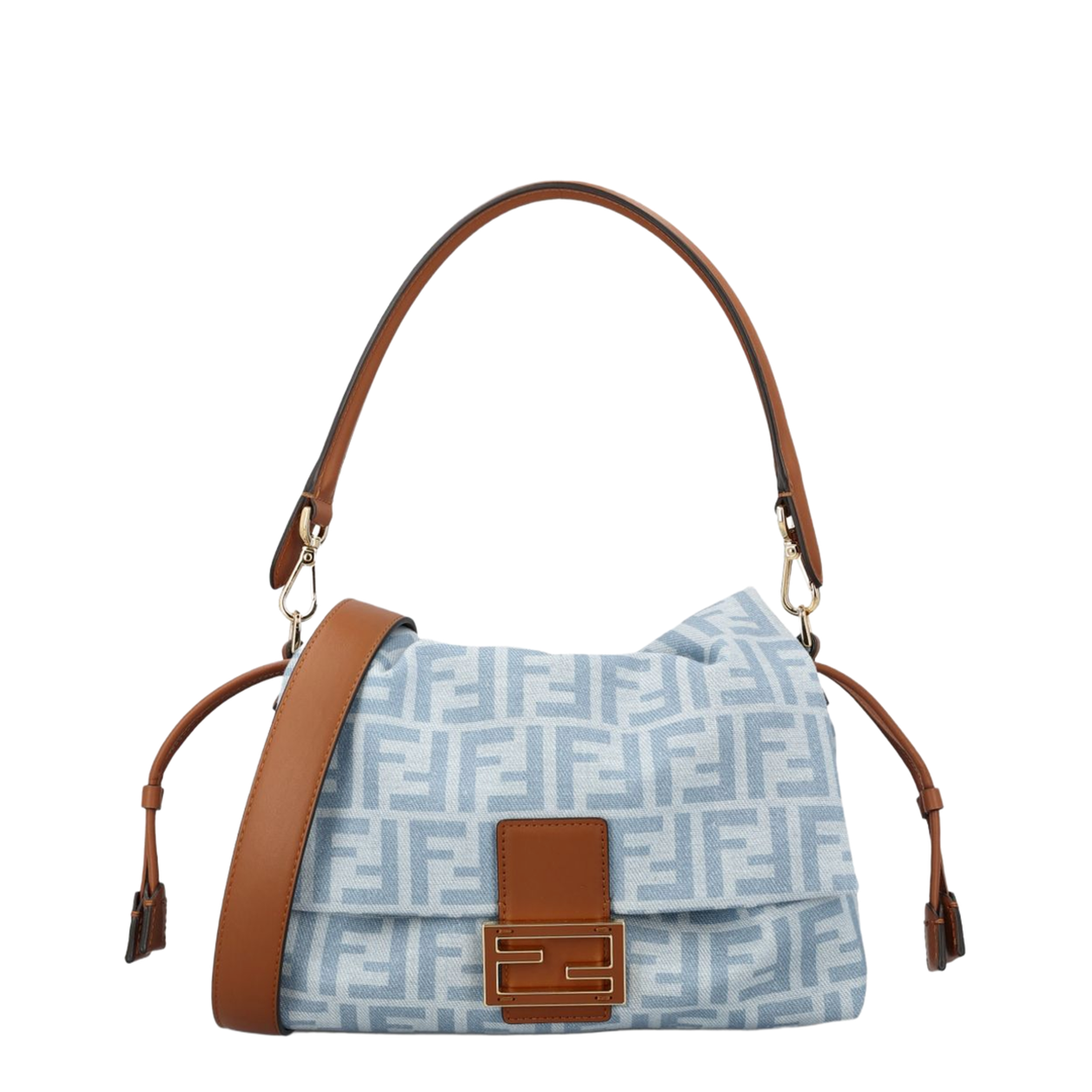 Mamma Baguette Medium Calfskin Shoulder Bag - Light Blue