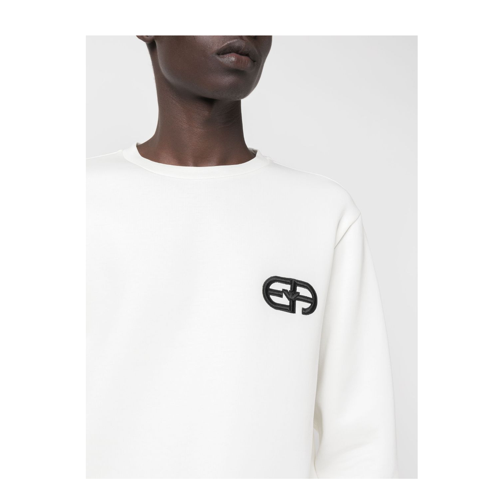 Double-Jersey Sweatshirt with Embossed Logo