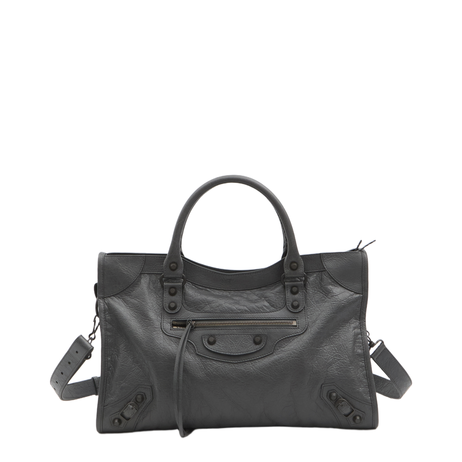 Medium Le City Handbag in Dark Grey