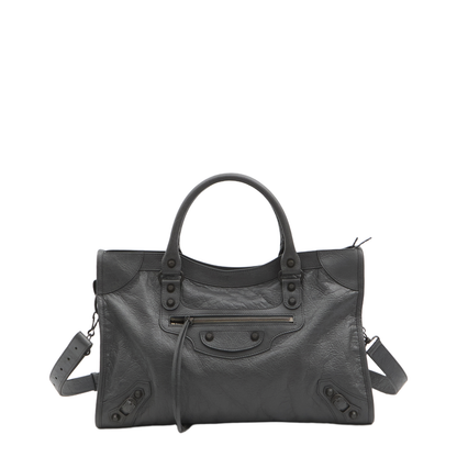 Medium Le City Handbag in Dark Grey