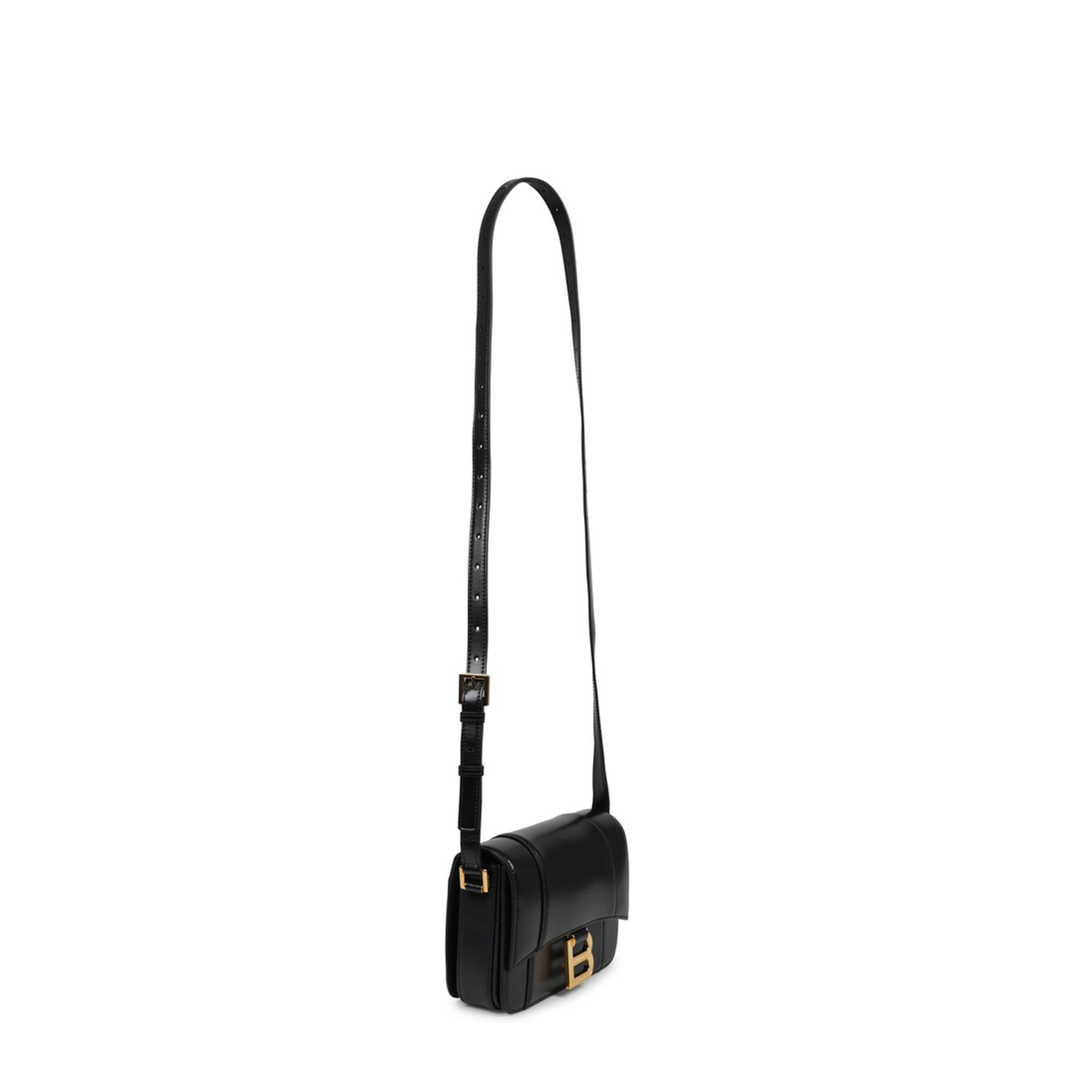 Hourglass Small Flap Bag in Black