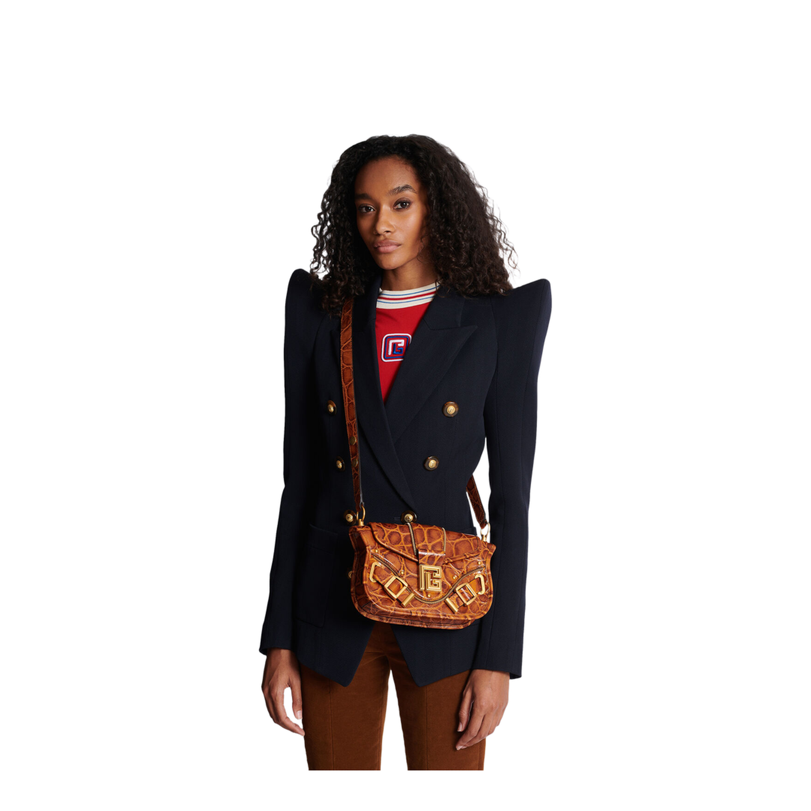 Blaze Bag in Crocodile-Print Leather