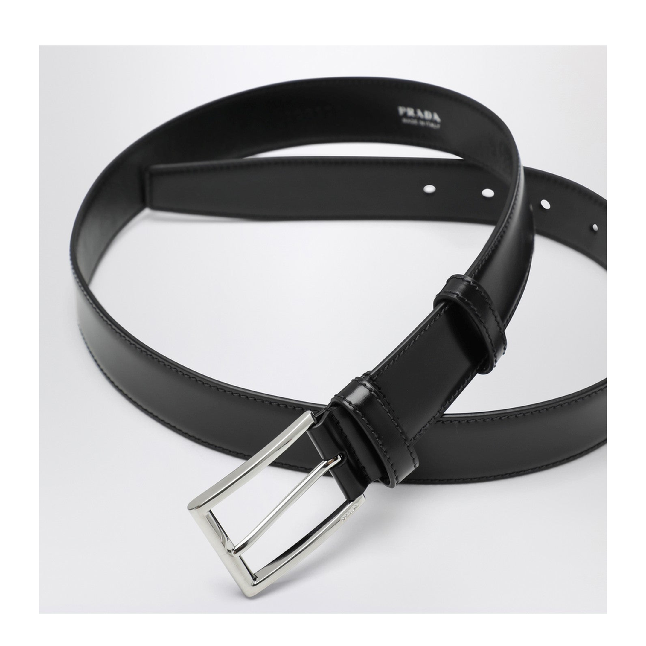 Black Polished Leather Belt