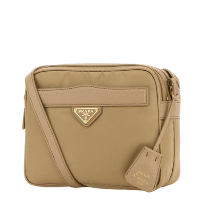 Beige Re-nylon Crossbody Bag