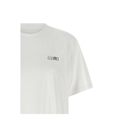 White Cotton Crew Neck Short Sleeves
