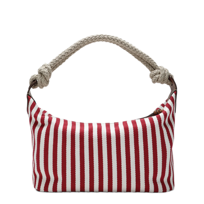 MAYFEYR - Miu Miu - Ruby/Cognac Striped Canvas Bag - 5BC196ILO2I0GF0ZIZ
