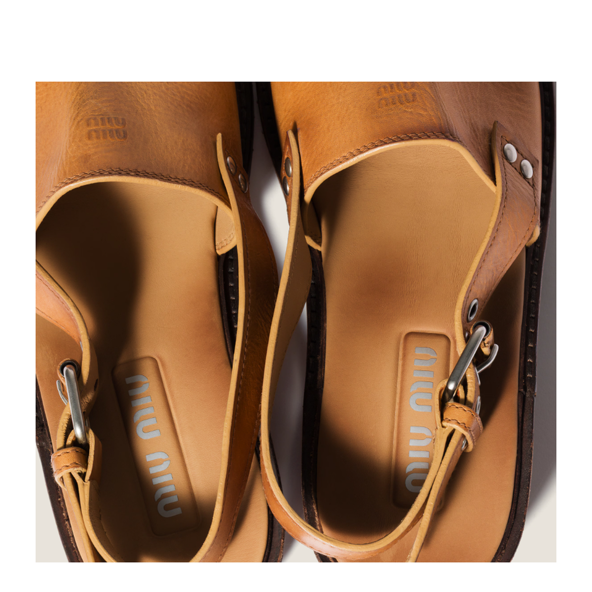 MAYFEYR - Miu Miu - Sandali 36 Cuoio - 5X677EFA0455ODF0054