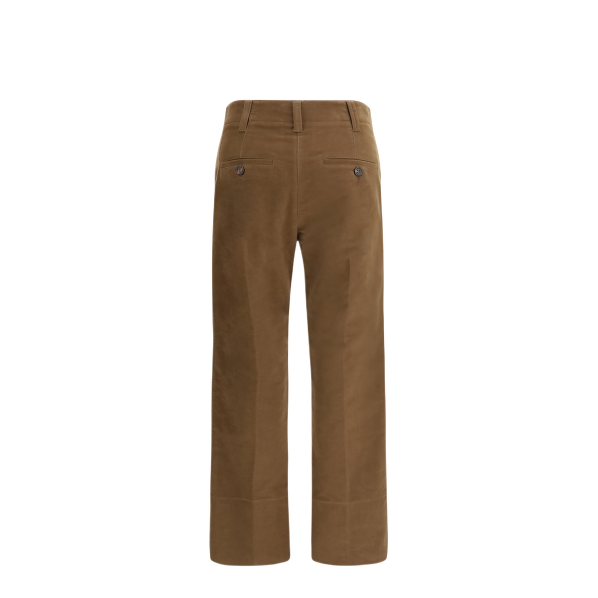 Brown Stretch Cotton Cigarette Pant