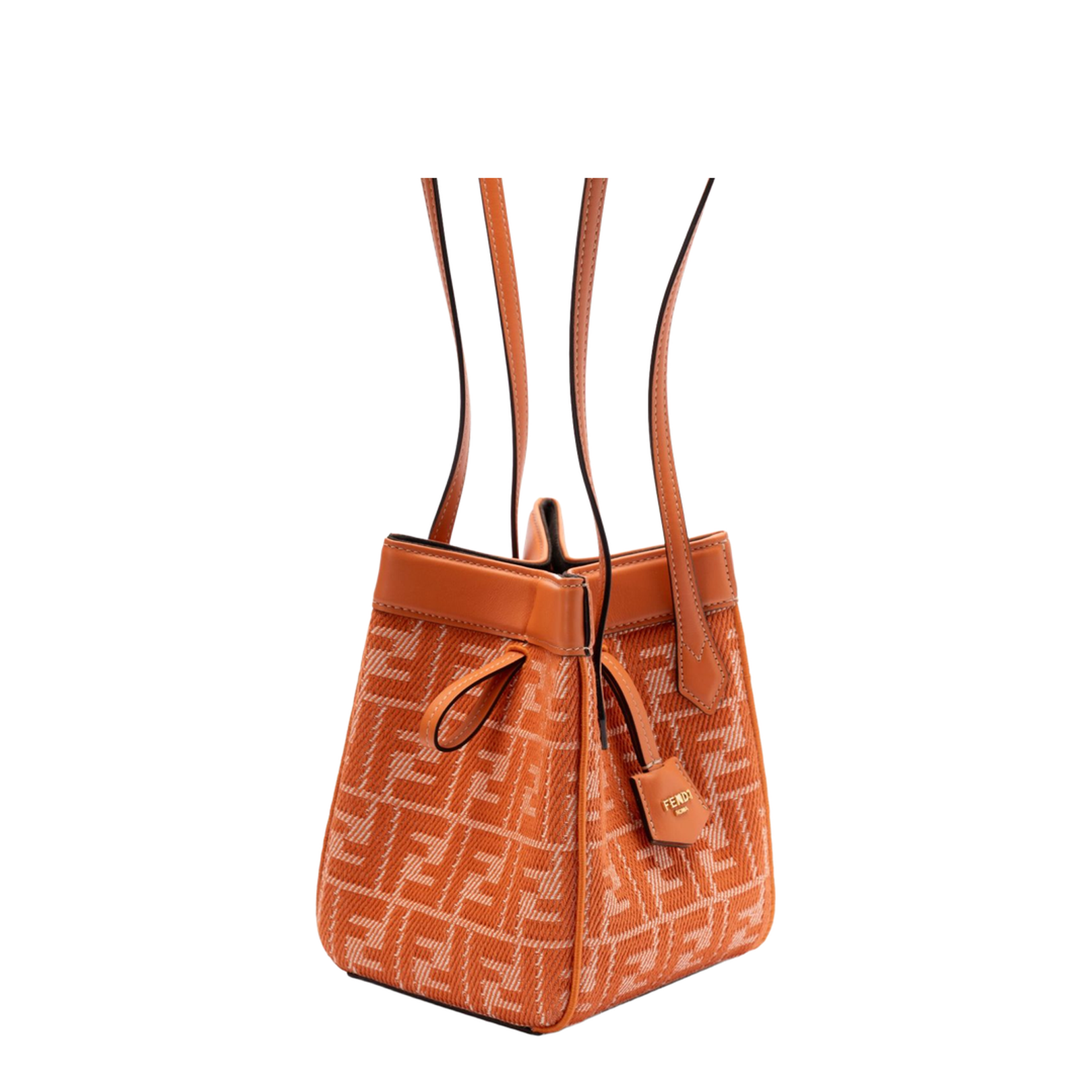 Origami Mini Denim Bucket Bags - Orange