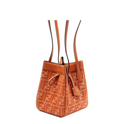 Origami Mini Denim Bucket Bags - Orange