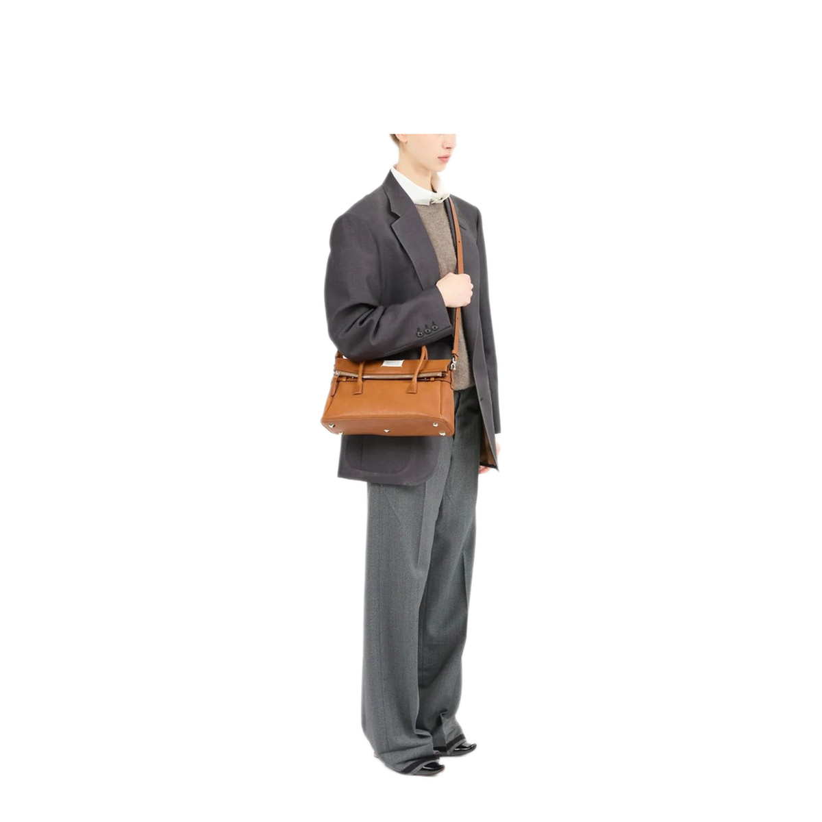 5AC Medium Goatskin Handbag - Vintage Cognac