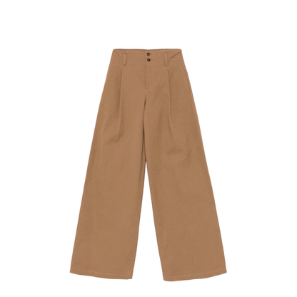 High-rise wide-leg pants in cotton canvas