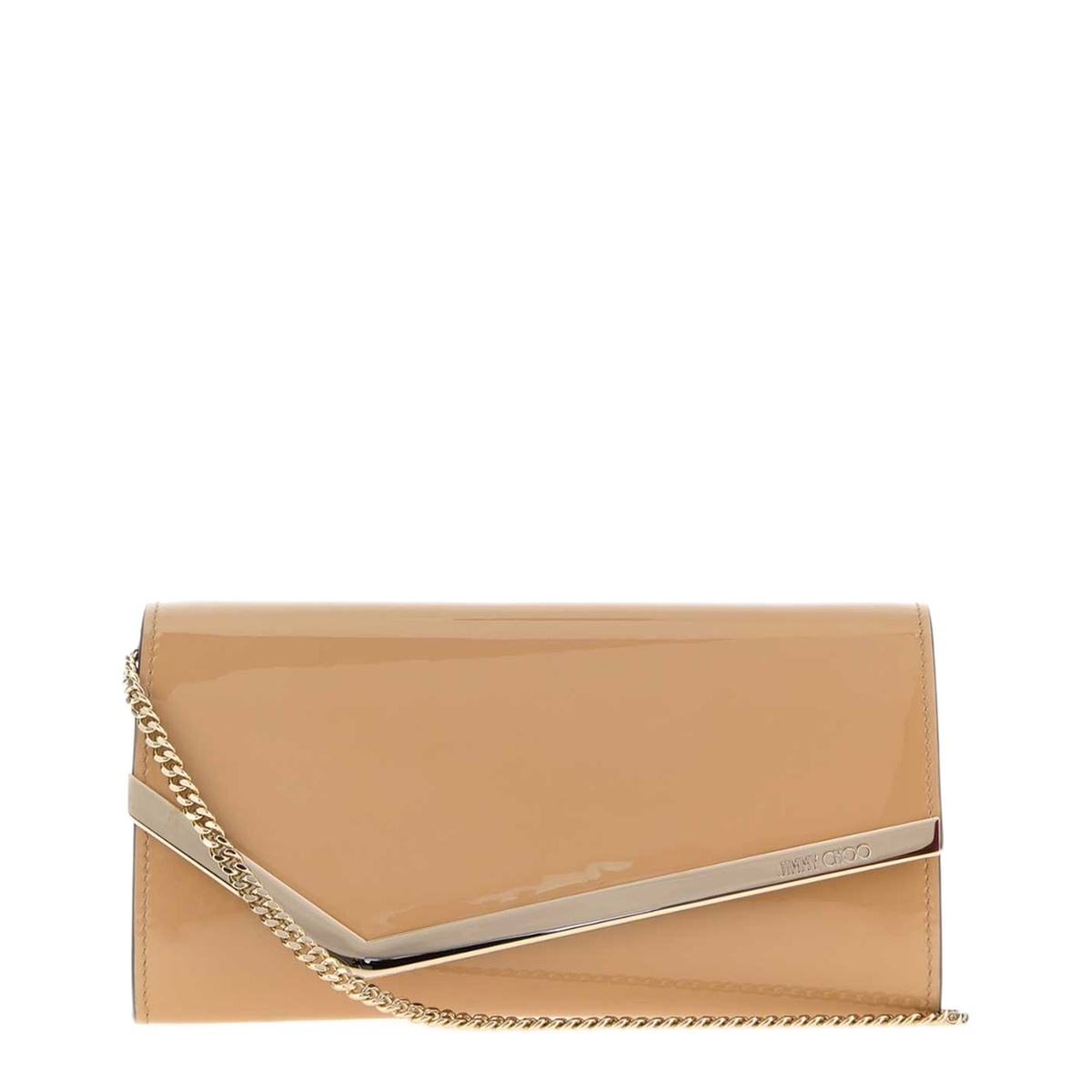 MAYFEYR - Jimmy Choo - Beige Leather Emmie Clutch - EMMIEPATCHALIGGOL