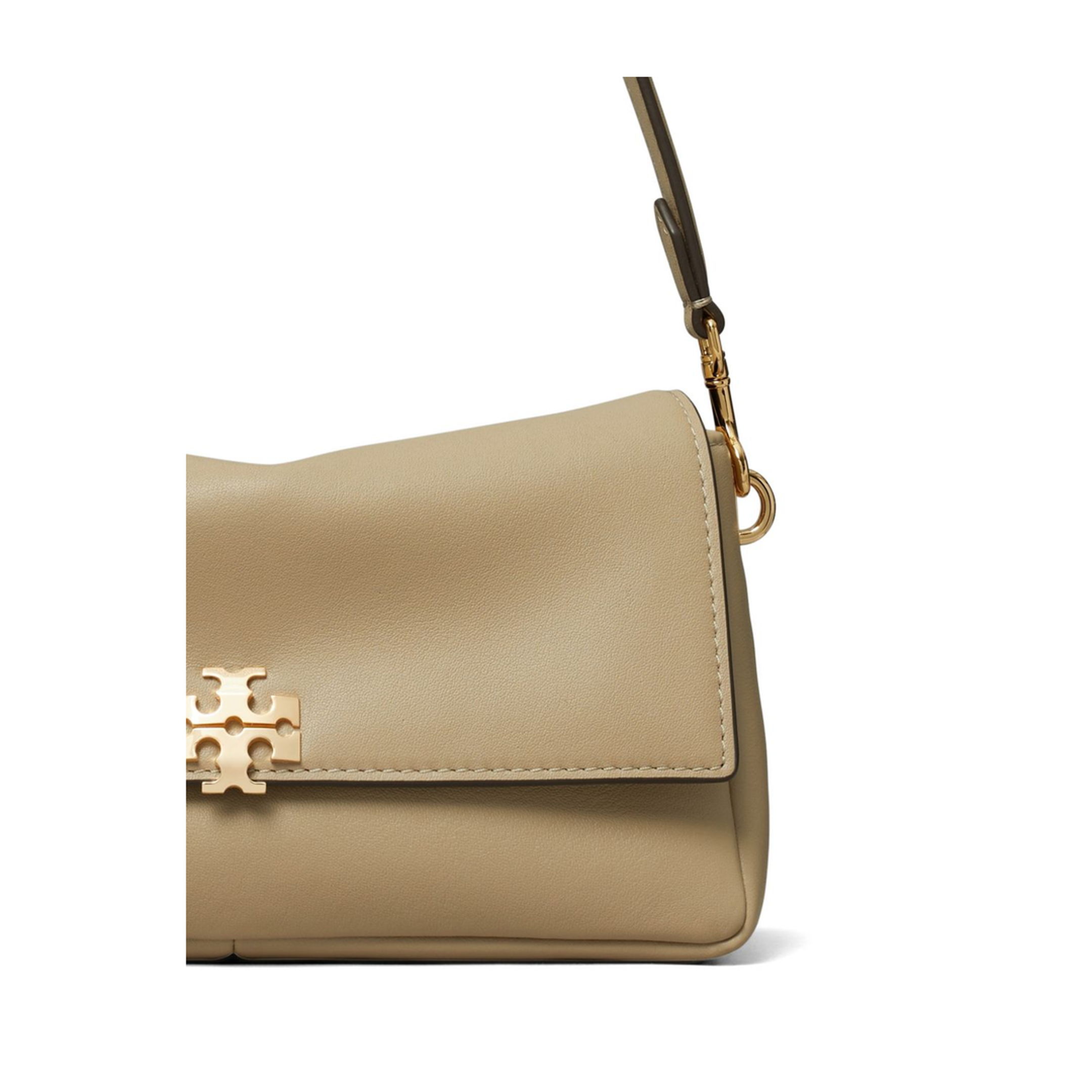 Charlie Small Leather Shoulder Bag - Soft Cement