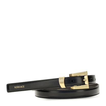 MAYFEYR - Versace - Glossy Leather Logo Print Belt - 10237361A178481B55J