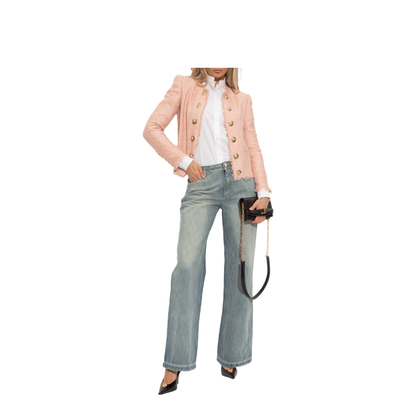 Sequin Tweed Jacket Pink