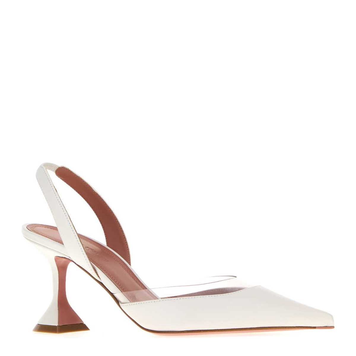 MAYFEYR - Amina Muaddi - Lara Sling 70 White Pumps - LARASLING70WHITRA