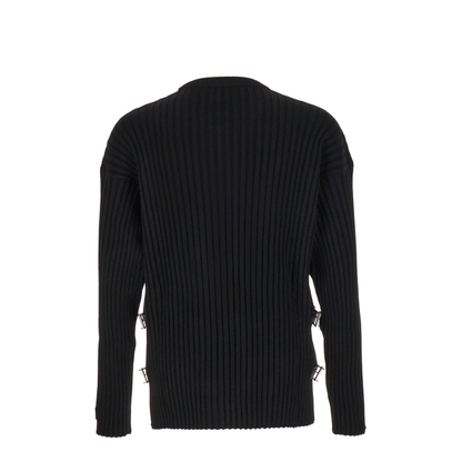 Ribbed Wool Sweater In Black