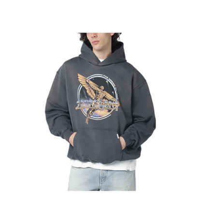 MAYFEYR - Represent - Grey Hoodie With Logo Print - MLM100822CO46
