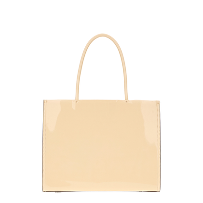 Cream Synthetic Leather Ella Bio Small Shopping Bag