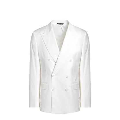 White Single-Breasted Cotton Jacket