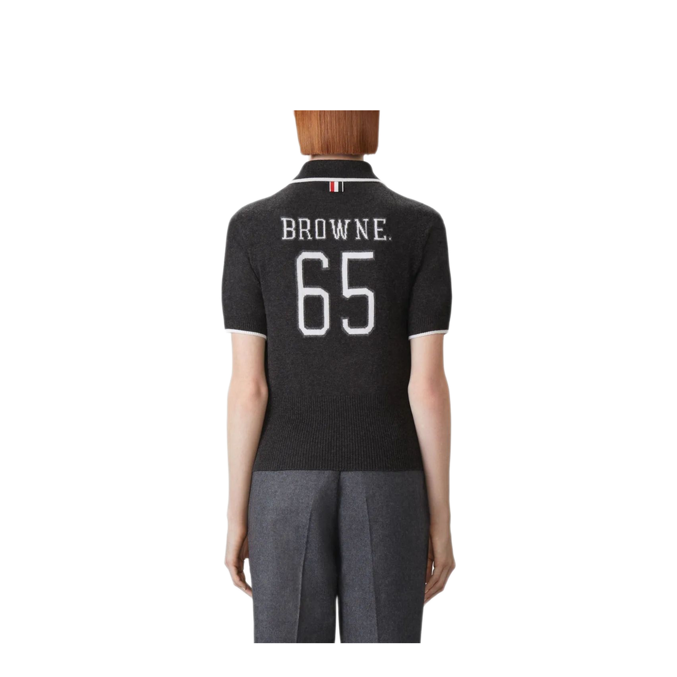 MAYFEYR - Thom Browne - Jersey Intarsia Classic Ss Polo In Cashmere - FKP127AY2001025