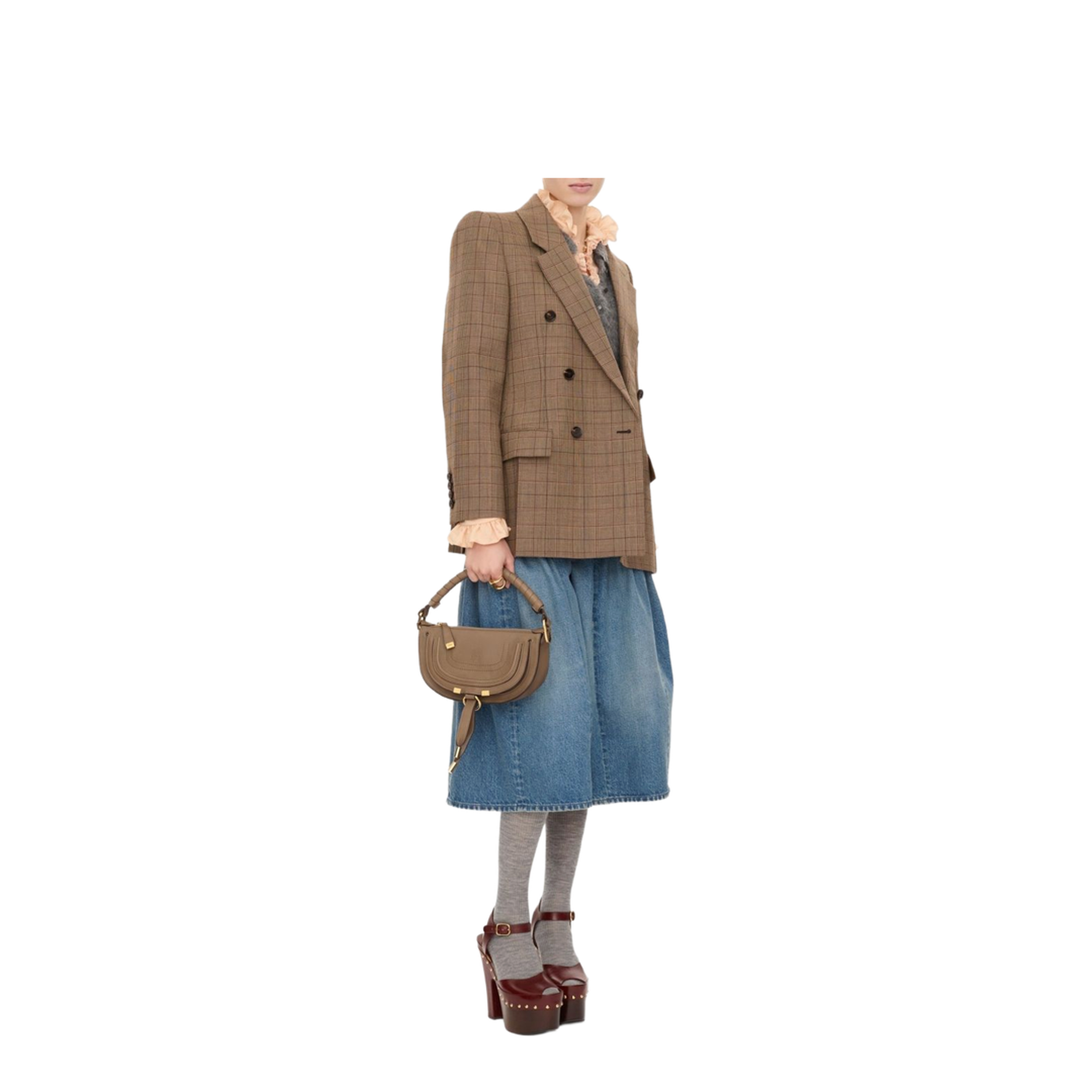 Marcie Mini Soft Leather Shoulder Bag - Brown
