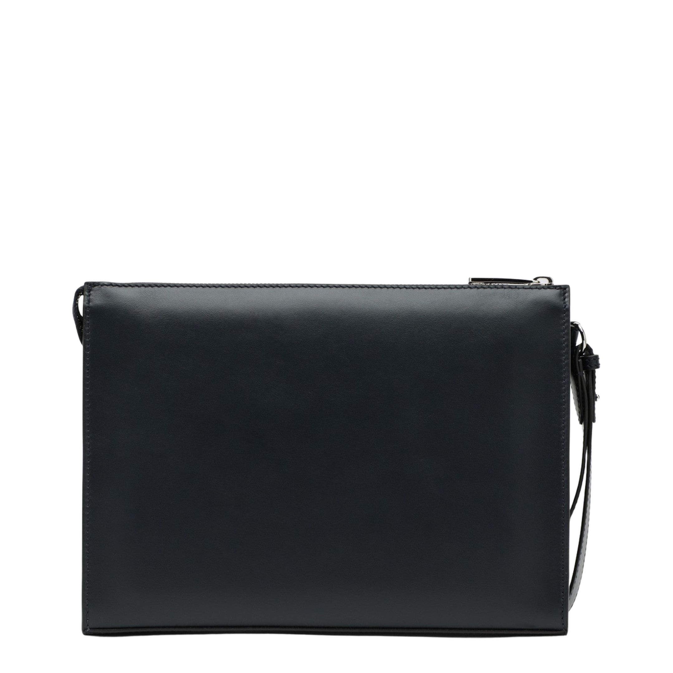 Clutch Squared FF in Saffiano Leather and Cotton